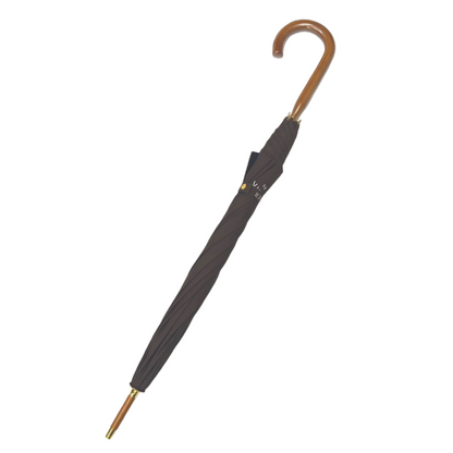 23 Inch Straight Umbrella Luxury One-piece Wooden Shaft  High Quality with Wood Handle and Strong Windproof Frame