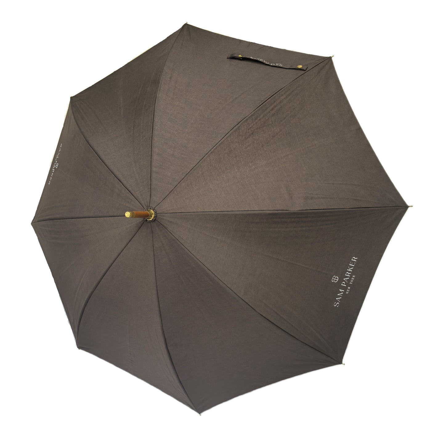 23 Inch Straight Umbrella Luxury One-piece Wooden Shaft  High Quality with Wood Handle and Strong Windproof Frame