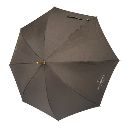 23 Inch Straight Umbrella Luxury One-piece Wooden Shaft  High Quality with Wood Handle and Strong Windproof Frame