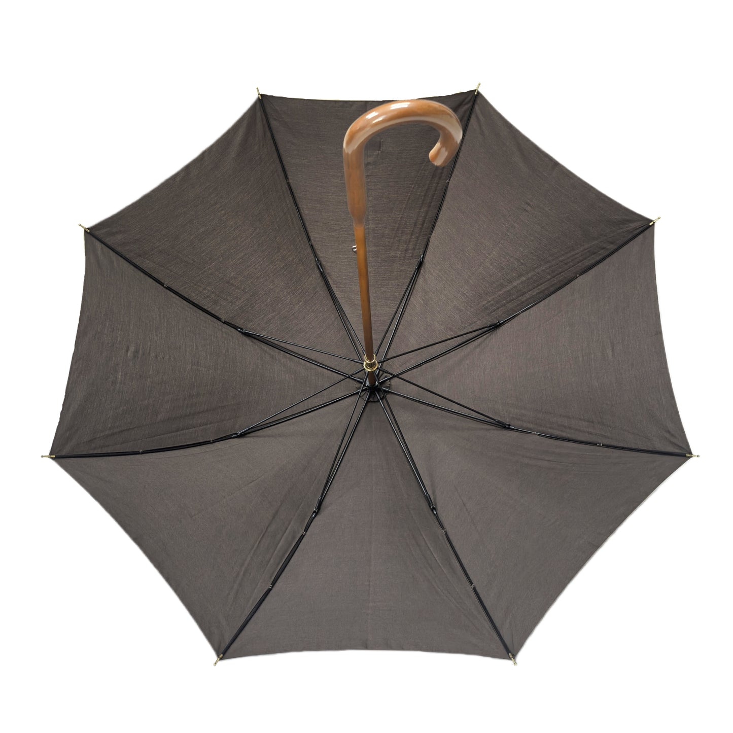 23 Inch Straight Umbrella Luxury One-piece Wooden Shaft  High Quality with Wood Handle and Strong Windproof Frame