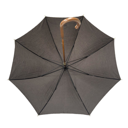 23 Inch Straight Umbrella Luxury One-piece Wooden Shaft  High Quality with Wood Handle and Strong Windproof Frame