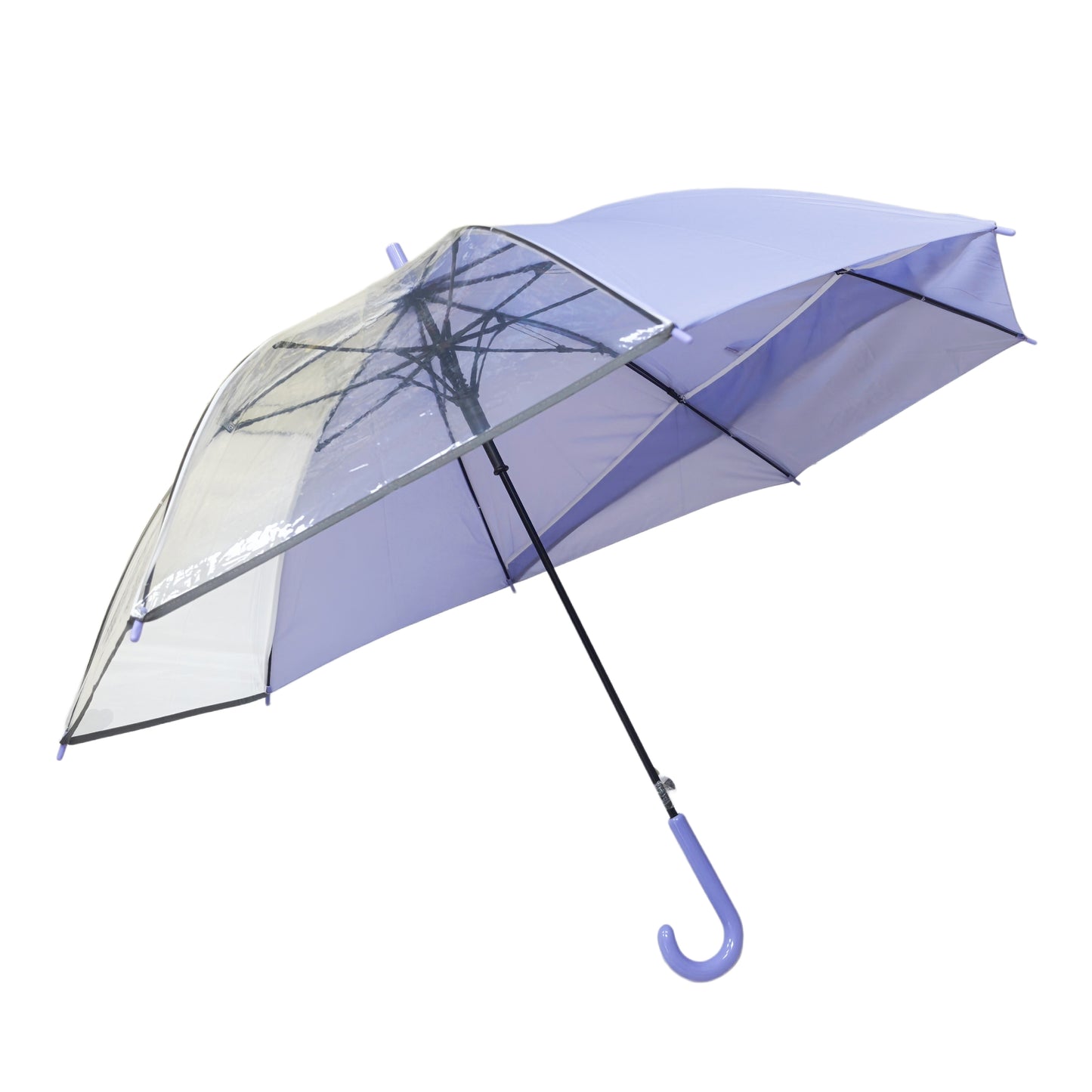 Custom Safety Straight Umbrella Transparent for Children Student with Reflective Strips Can Cover Schoolbag and Backpack