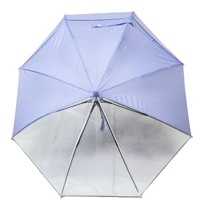 Custom Safety Straight Umbrella Transparent for Children Student with Reflective Strips Can Cover Schoolbag and Backpack