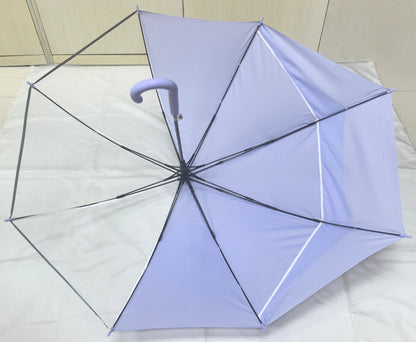 Custom Safety Straight Umbrella Transparent for Children Student with Reflective Strips Can Cover Schoolbag and Backpack