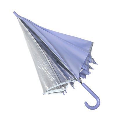 Custom Safety Straight Umbrella Transparent for Children Student with Reflective Strips Can Cover Schoolbag and Backpack
