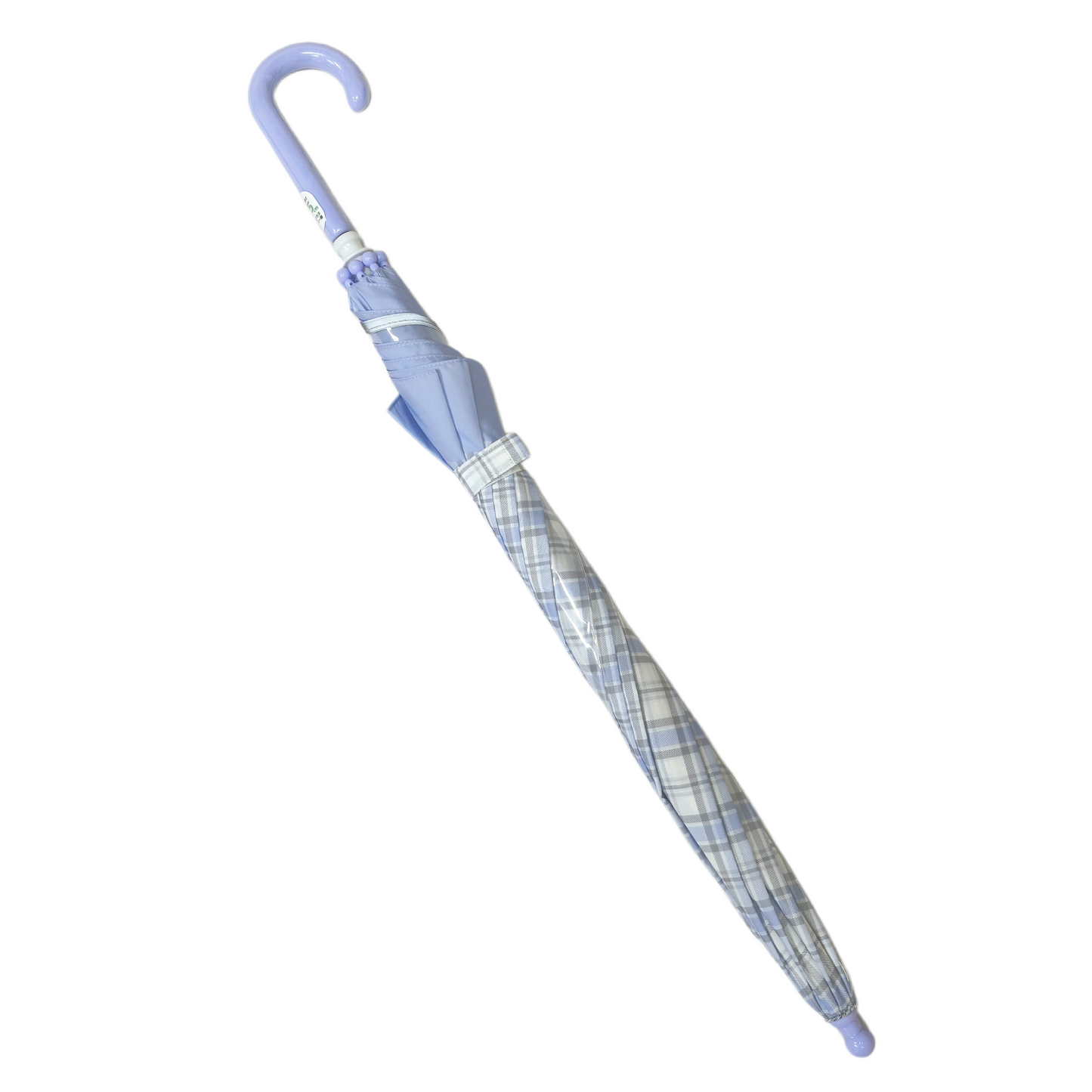 Straight Safety Umbrella with One Transparent Panel for Children Student with Reflective Strips