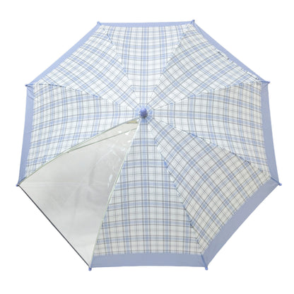 Straight Safety Umbrella with One Transparent Panel for Children Student with Reflective Strips