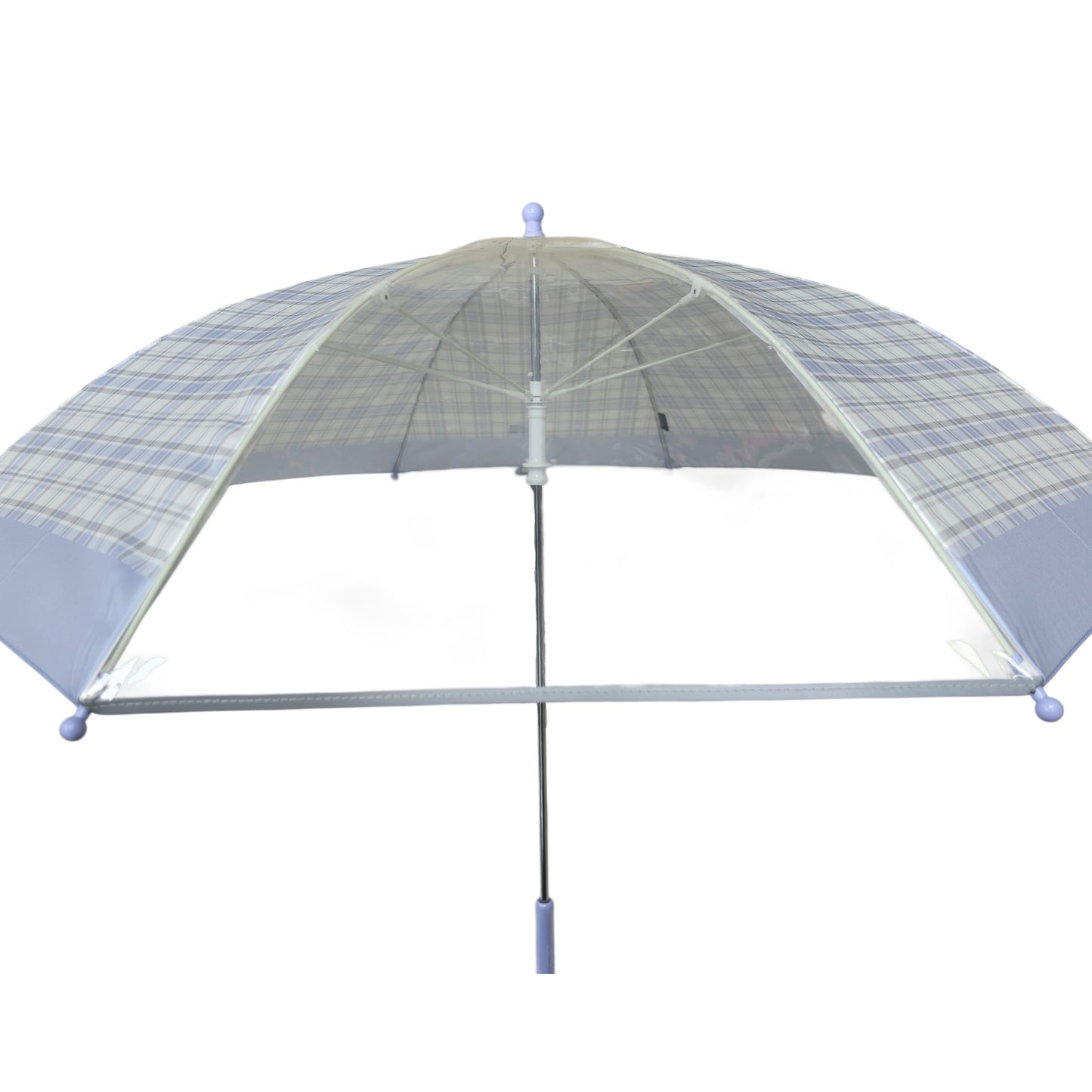 Straight Safety Umbrella with One Transparent Panel for Children Student with Reflective Strips