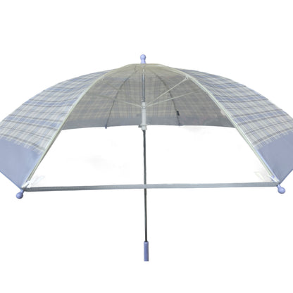 Straight Safety Umbrella with One Transparent Panel for Children Student with Reflective Strips