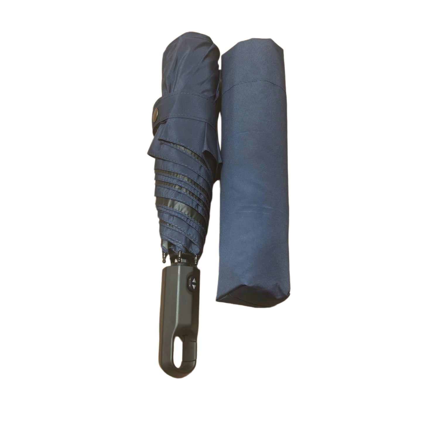 3-Folding Automatic Umbrella Quick Fold Shape Memory with Black UV Coated and Hook Loop Handle