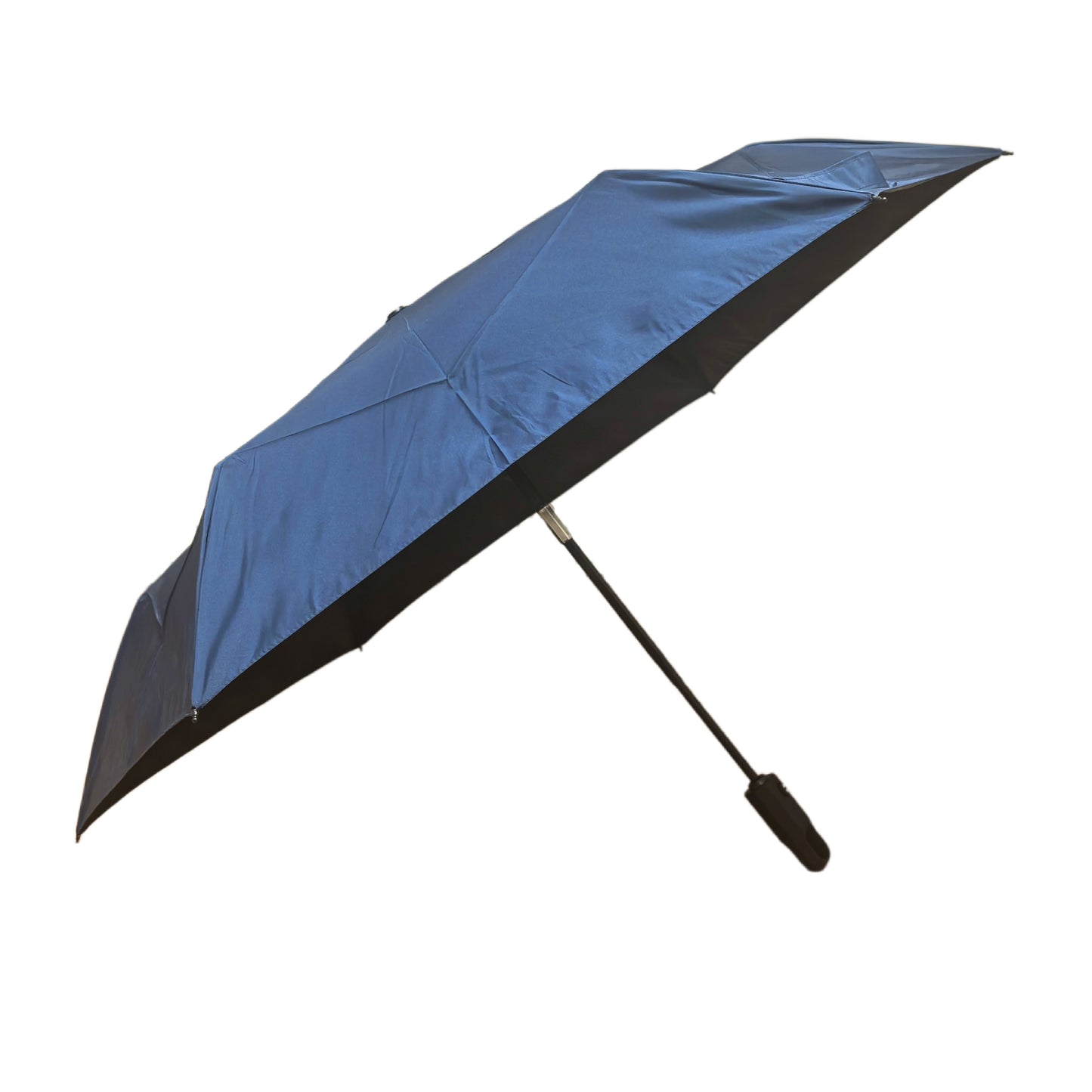 3-Folding Automatic Umbrella Quick Fold Shape Memory with Black UV Coated and Hook Loop Handle