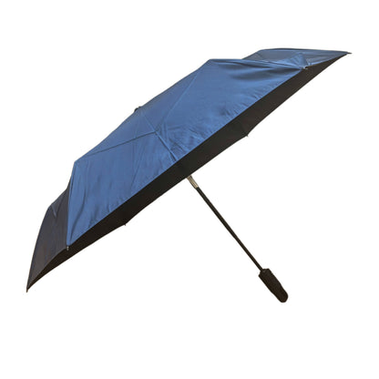3-Folding Automatic Umbrella Quick Fold Shape Memory with Black UV Coated and Hook Loop Handle