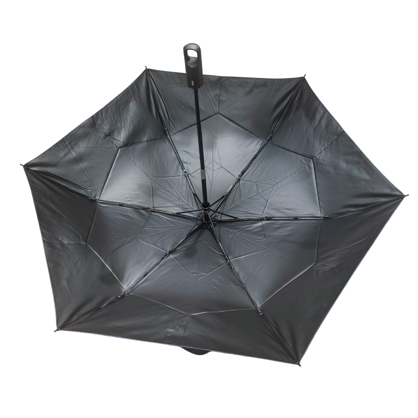 3-Folding Automatic Umbrella Quick Fold Shape Memory with Black UV Coated and Hook Loop Handle