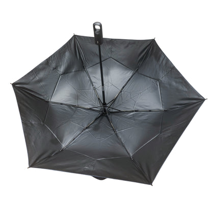 3-Folding Automatic Umbrella Quick Fold Shape Memory with Black UV Coated and Hook Loop Handle